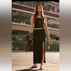 NWT Free People Sirena Halter Skirt set in black